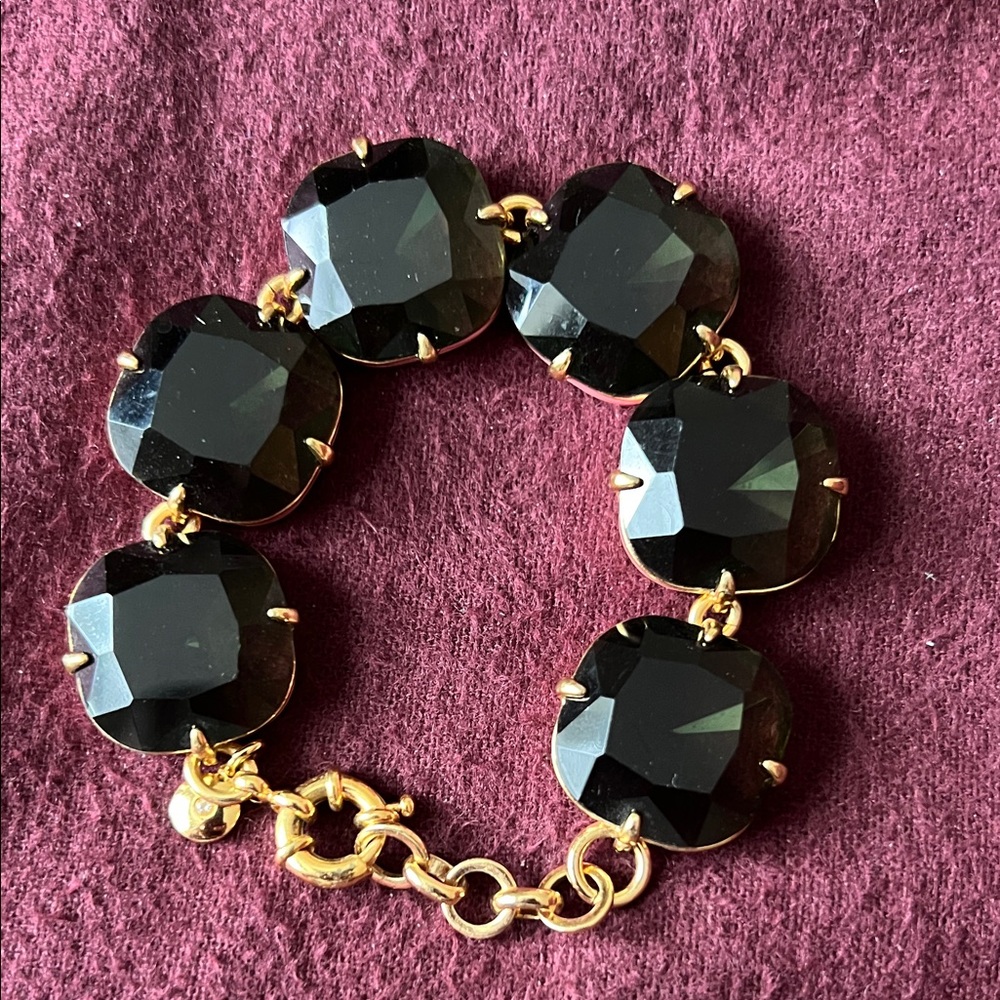 Elegant Brown and Gold Bracelet with Pink Enamelled Border